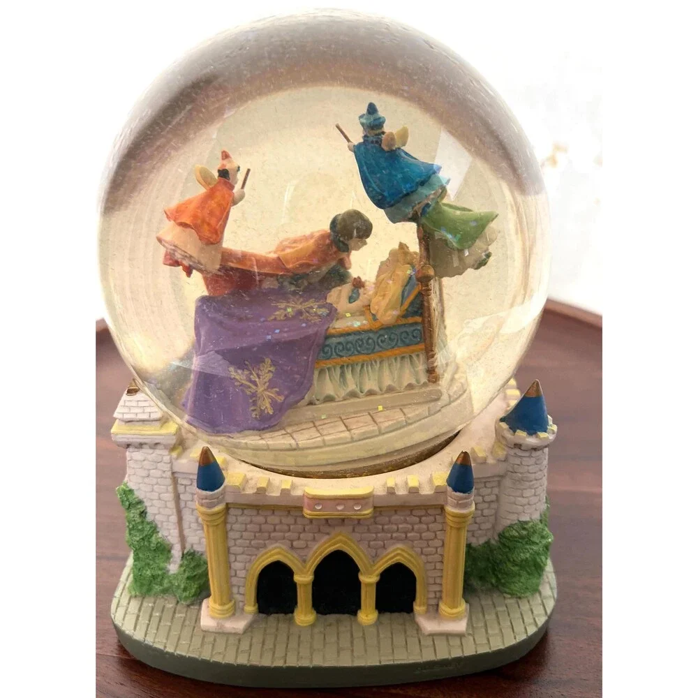 Vintage Disney Sleeping Beauty Musical Castle Snow Globe Once Upon A Dream